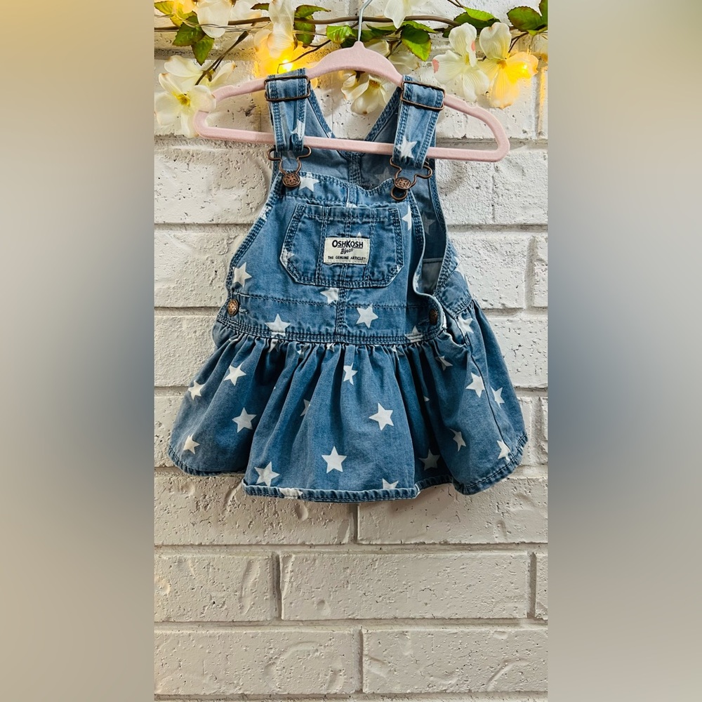 Girls Osh Kosh Star Overall Dress | Size 6 months